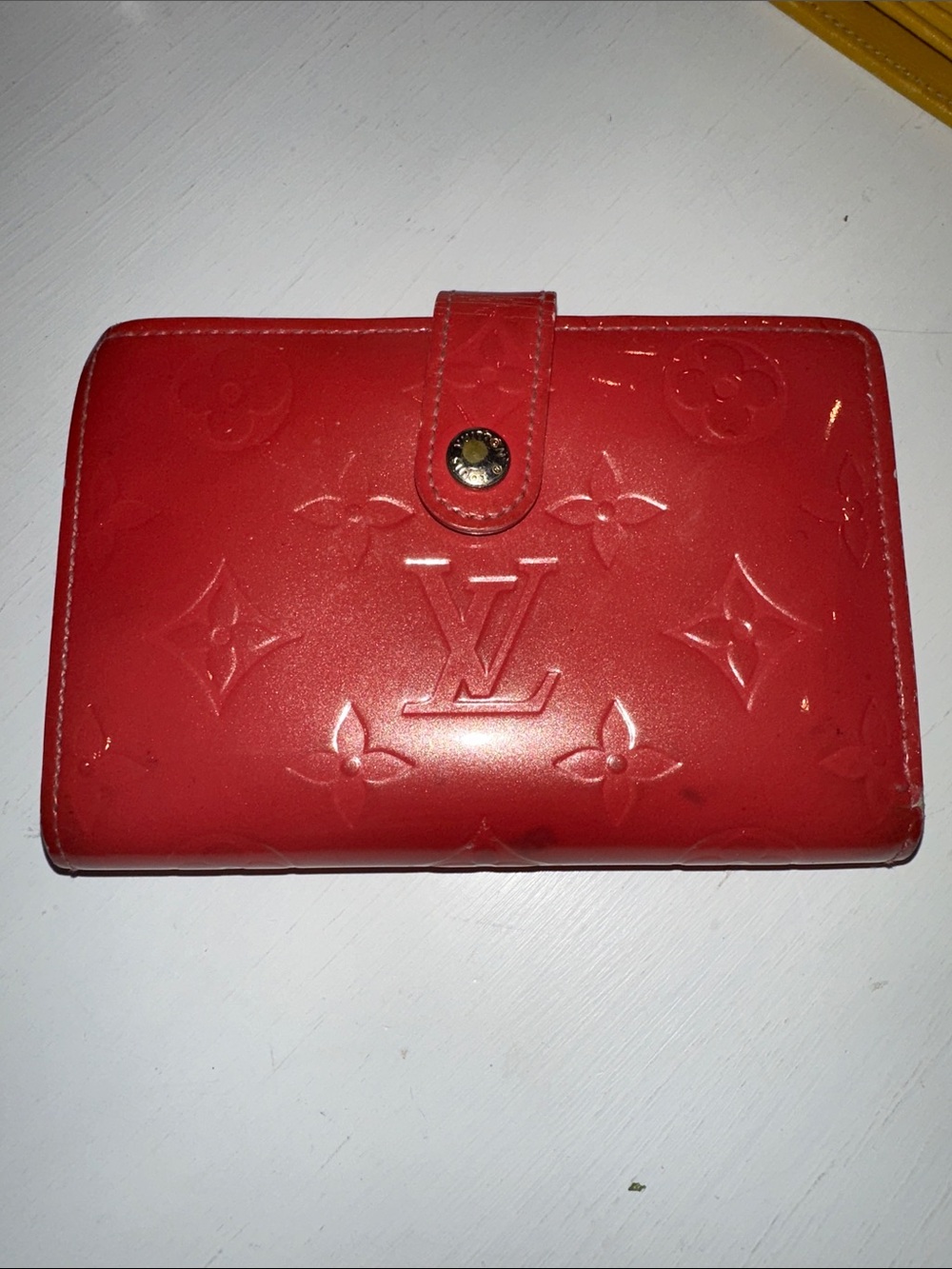 Louis Vuitton Red Vernis Monogram Compact Wallet